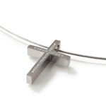 Titanium Cross Pendant with .14ct Diamonds - 0714-03